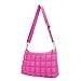 E-Tree Quilted Crossbody Bags for Women Men, Puffer Handbag Purse with Shoulder Strap (Hot Pink)