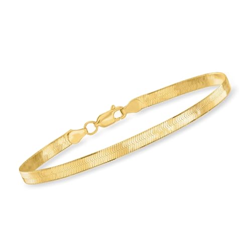Ross-Simons 4mm 10kt Yellow Gold Herringbone Bracelet