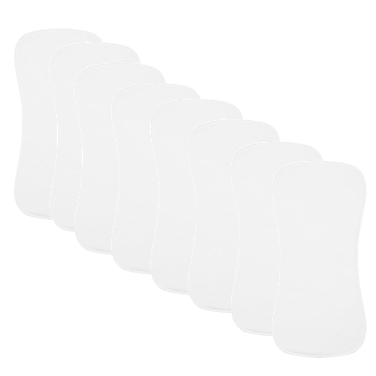 lazyrhino 8 Pack Baby Burp Cloths, Unisex for Boys and Girls, Super Absorbent and Soft Towel,Solid Color (White)