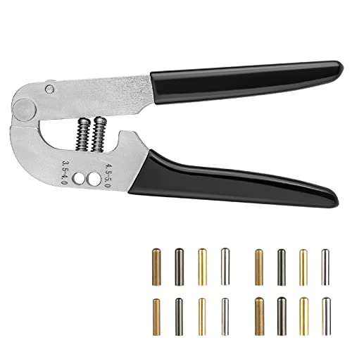 Sopnom Shoelace Tips Tools 3.5 4.0 4.5 5.0 MM 64 pcs Bullet Aglets Tips Repair Replacement Tool Plier for Sneakers,Hoodies,Bungee Cords (Black)