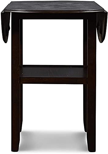 New Classic Furniture Gia Drop Leaf Counter Table with Two Chairs, 42-Inch, 42.25" Set, Ebony