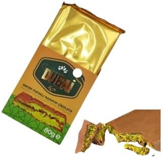 Dubai Chocolate Bar - Pistachio Cream - Holiday Candy Gift Bar with Assorted Milk, & White Chocolates – Holiday Food Gift Idea for Men, Women, Family, Corporate - 80g