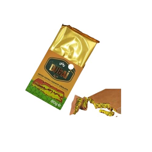 Dubai Chocolate Bar - Pistachio Cream - Holiday Candy Gift Bar with Assorted Milk, & White Chocolates – Holiday Food Gift Idea for Men, Women, Family, Corporate - 80g