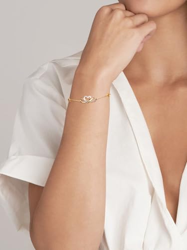 Moissanite Infinity/Heart Dainty Bracelet for Women, Real Authentic 925 Sterling Silver, Beautiful Summer Jewelry, Birthday Anniversary Valentines Mothers Day Ideal Gift for Her3