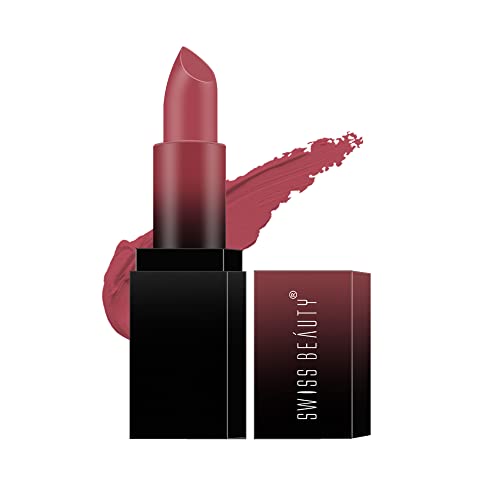 Swiss Beauty HD Matte Lipstick | Intense Pigment | Creamy Matte Finish | 8-Hour Stay | 12-Hour Moisturisation | Effortless Glide | Shade-08 Peach Day, 3.5g