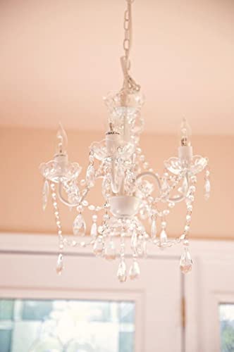 Image of The Original Gypsy 4-Light Plug-in Crystal Swag Chandelier, White