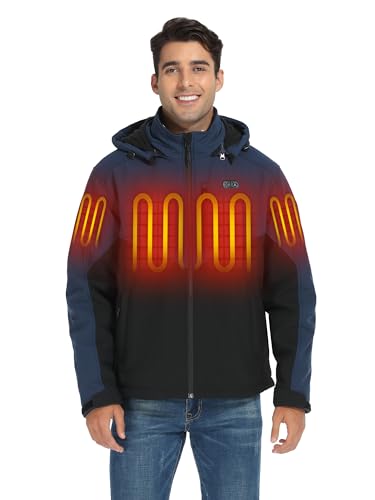 Image of ORORO Men's 5-Zone Dual Control Heated Jacket with Sleeve Heating | Up to 20 hours on sleeve heating, zipper chest pocket, water resistant shell, detachable hood, machine washable