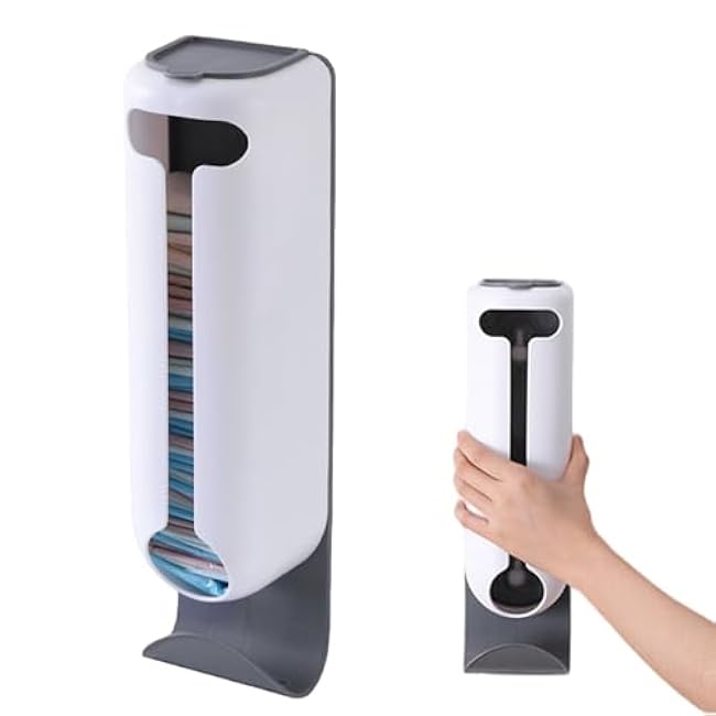 2Pcs Plastic Bag Holder 3.94x3.31x14.57 Inch PP Wall-Mounted Large Capacity Grocery Bag Holder for Home Kitchen