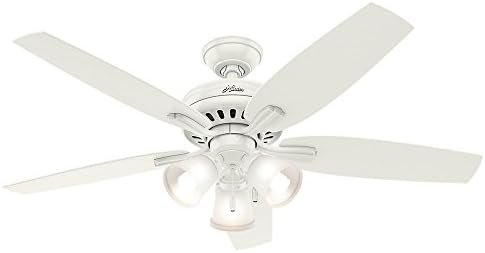 Hunter Fan 52 inch Casual Fresh White Indoor Ceiling Fan with Light Kit (Renewed)