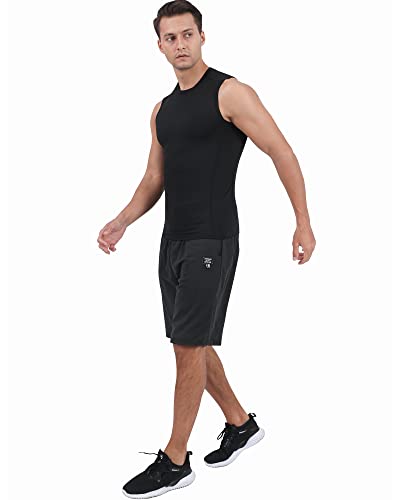 HOPLYNN 4er Pack Kompressionsshirt Herren Tank Tops Sport Ärmelloses Funktionsunterhemd Laufshirt für Training Gym 2Schwarz Grau Weiß XL