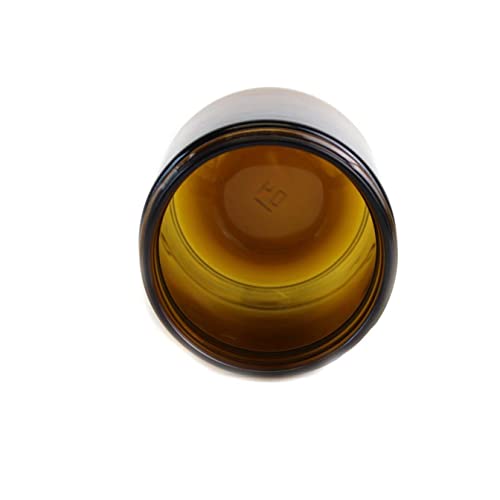 16 oz Amber Glass Jar w/Black Cap (Amber, 16 oz)