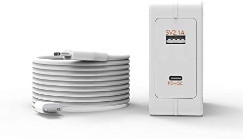 USB-C Charger for MacBook Air Retina 13 inch 2018 Laptop with 7.5ft Extra Long Type C Power Supply Adapter Cord Cable 5V 10W Phone Charging Port