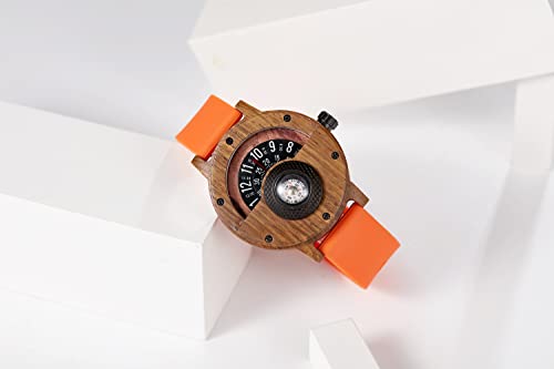 Mens-Wooden-Watches-Wristwatches-Compass-Turntable-Mens-Wooden-Watch-Lightweight-Handmade-Wrist-Watches-Analog-Quartz-Wood-Watches-with-Gift-Box-for-Men-Family-Friend