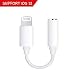 Lightning to 3.5mm Headphone Jack Adapter Compatible with iPhone X/8/8 Plus Connector AUX Female Audio Jack Earphone Extender Jack Stereo Compatible with iPhone 7/7 Plus IOS 10.3 or Later (White)