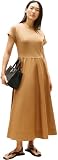 Tommy Hilfiger Robe T Shirt Femme Modern Cody Midi Mix Fit & Flare, Marron (Hickory), XS