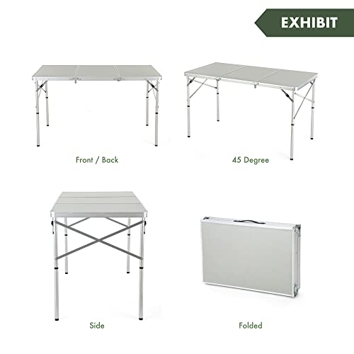 ARROWHEAD OUTDOOR Mesa de Camping Plegable de 4 pies con Marco de Aluminio Resistente, Superficie Sólida, 2 Alturas Ajustables, Incluye Estuche de Transporte, Ligera, Soporte en USA miniatura 6