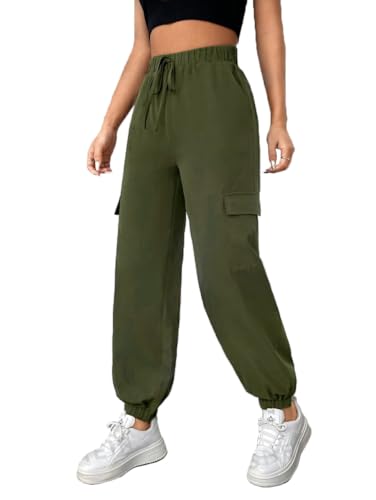 Image of dockstreet Women Cargo Joggers in Pure Thick Hosiery Soft Cottonfor a Relaxed Feel /Multipurpose in Their use for Athletic, Casual, Everyday wear and Suitable for All Seasons
