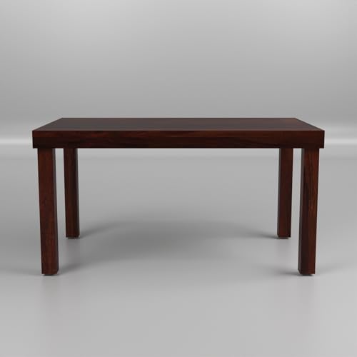 Image of Solid Sheesham Wood 6 Seater Dining Table Set with Cushioned Chairs for Dining Room | Living Room | Home & Office | Hotels Restaurant & Cafe (6 Seater, Walnut Finish)