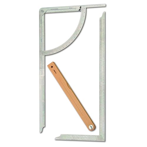 hedue® Anreissgerät Alpha Set M900d - Alphawinkel & Zimmermannswinkel im Set, Alpha Winkel, Zimmererwinkel & Winkelschmiege für Zimmerer