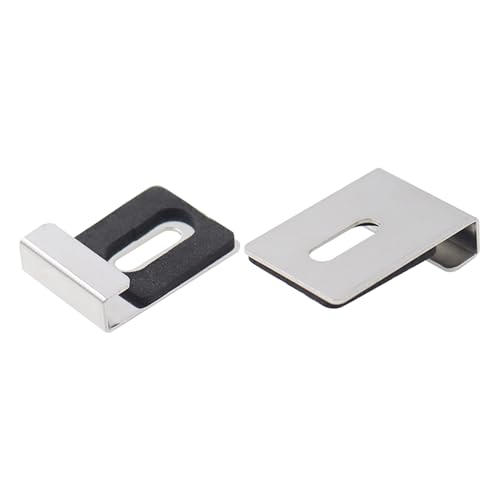 Image of Metal Mirror Clip,ULIFESTAR SUS304 Wide Channel Mirror Hanger Clip,Large Mirror Retainer Clip,Heavy Frameless Mirror J-Channel Mount Wall Clips with Screw 36*25mm /1.42*0.98 inch with Gasket Silver 12PCS