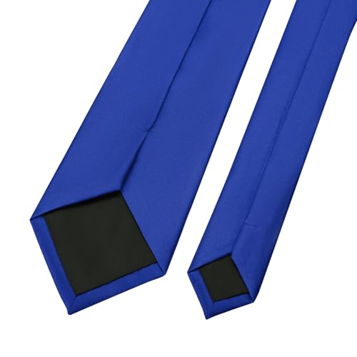 Image of KOOELLE Men's Ties Solid Pure Color Plain Neckties Formal Black Ties For Men