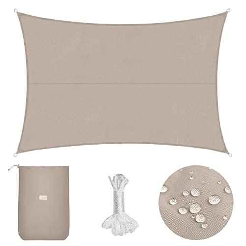 Sekey Sonnensegel Wasserdicht 4x5m Rechteckig PES Polyester, Sonnenschutz 95% UV Schutz Windschutz...