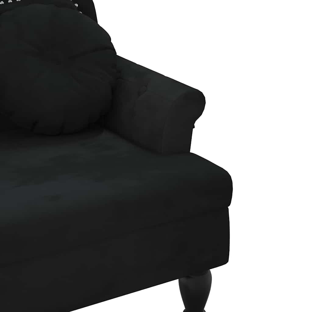 vidaXL Banc avec Coussins Noir 120,5x65x75 cm Velours