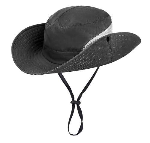 Image of Sun Hat for Women Summer UV Protection Beach Hat Wide Brim Mesh Bucket Fishing Hat with Ponytail Hole Foldable Packable Hat
