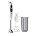 Braun Hogar MultiQuick 3V Batidora de Brazo, 11 Velocidades, Control de Salpicaduras, Piezas Aptas para el Lavavajillas, Vaso de Plástico sin BPA de 600 ml, Batidora Doble, MQ3105B, 750 W, Blanco