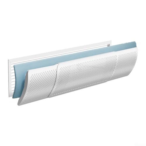 Entgoinggo Deflector de aire ajustable de aire de ventilación de CA de techo de 51-120 cm PP blanco deflector de aire para registros de techo piso AC (filtro de anión-L)