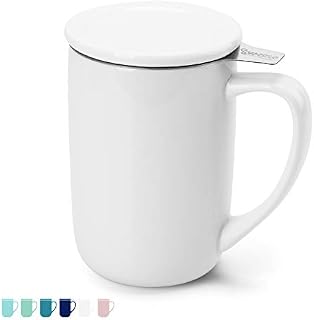 Sweese 203.101 Ceramic Tea Mug with Infuser and Lid, Single Cup Loose Tea
