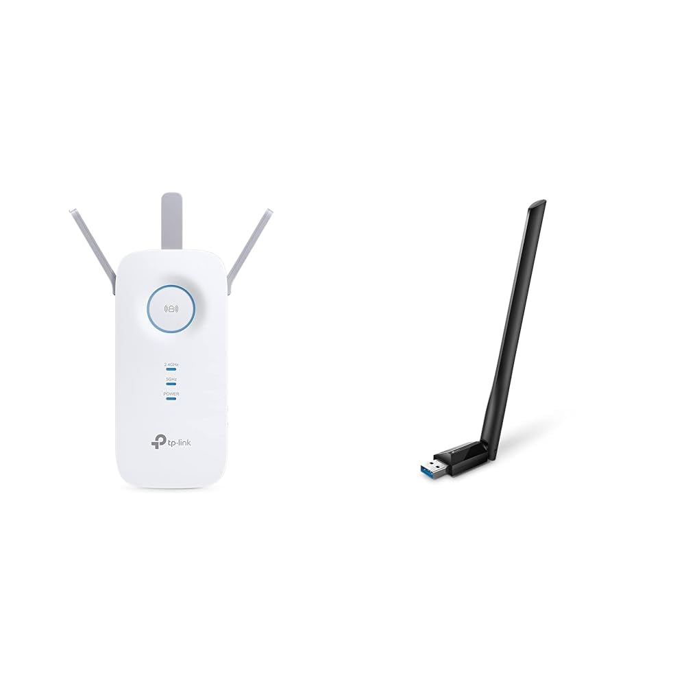 TP-Link RE550 WLAN Verstärker Repeater AC1900 & Archer T3U Plus AC1300 High Gain USB WLAN Stick Adapter mit Antennen