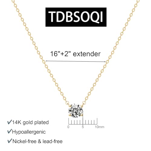 14k Gold Plated Cubic Zirconia Diamond Pendant Necklace Dainty Simple Gold Choker Necklaces for Women2
