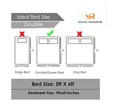 Image of 300 Tc Cotton Feel Glace Cotton Elastic Printed Fitted Bedsheets Queen Size 78 X 60 Inches||1 Elastic Bedsheet Queen Size Cotton&2 Pillow Covers(Denver),Multicolor