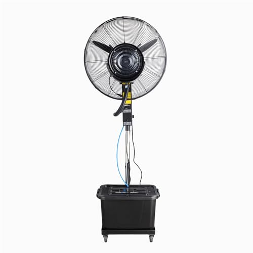 Bonnlo 26inch Outdoor Misting Fan with 42L/11Gal Water Tank, High Velocity Industrial Mister Fan with 3 Speed Settings & Ajustable Mist Value, 60° Oscillation for Cooling Patio, Barn, Greenhouse