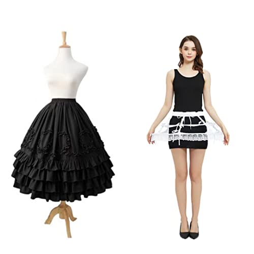 Image of Women Crinoline Petticoat Hoops Skirt Short Half Slip Underskirt for Girls Wedding Bridal Underskirt Slip