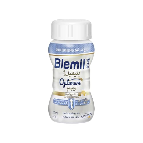 Blemil Plus 1 Optimum ProTech Ready To Feed Infant Formula Milk | 0-6 Months | Triple Protection with Osteopontin, HMO and MFG | Immune System |Brain and Eyesight development | RTF 70ml with Teats