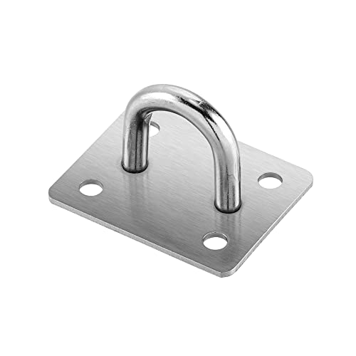 Kitmose 4 Inch 90 Degree Padlock Hasp, Right Angle Door Hasp Latch Lock With Screws, Stainless Steel Safety Door Clasp Hasp Gate Latch Lock For Push Sliding Barn Door, Brushed Finish, 2 Pack #TOP6