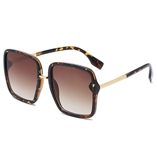 XINXIN Square Large Frame Sunglasses for Men and Women, Outdoor Vacation Beach Driving Glasses (Color : D, Size : Medium)