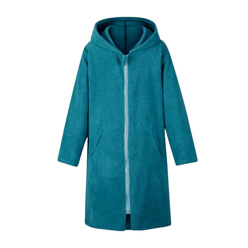 Image of MissShorthair Hooded Towel Robe for Kid, Zipper Beach Cover Up, Swim Changing Robe for Boy, Girls Bath Towelling Poncho