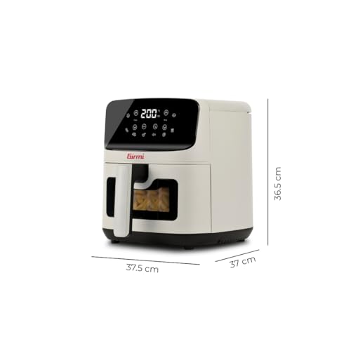 Girmi FG27 "Ecofrit Lite" Friggitrice ad Aria 4,2 Litri, 1400 W, 4.2 Litri, Display digitale, 8 programmi, Timer, 80-200° C, BPA/PFOA Safe, Ricettario incluso, Gesso - Immagine 1