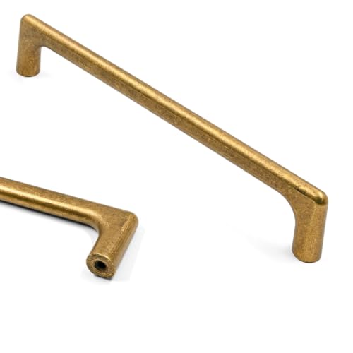 Image of Asidrama 6 Pack 6.3 Inch(160mm) Antique Brass Cabinet Pulls Vintage Retro Cabinet Handles Cupboard Handles Kitchen Cabinet Hardware for Cupboard Drawer Pulls