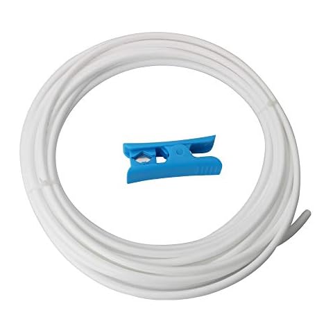 CESFONJER 10 Meter Kühlschrankschlauch, Zulaufschlauch, Osmose Schlauch für Side by Side Kühlschrank, Wasserfilter, Aquarium, Wasserzulaufleitung 1/4" (6,35mm) mit Schlauchcutter Cover