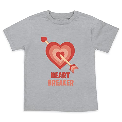 Valentines Day Heartbreaker Shirt Toddler Baby Boys Short Sleeve in Grey