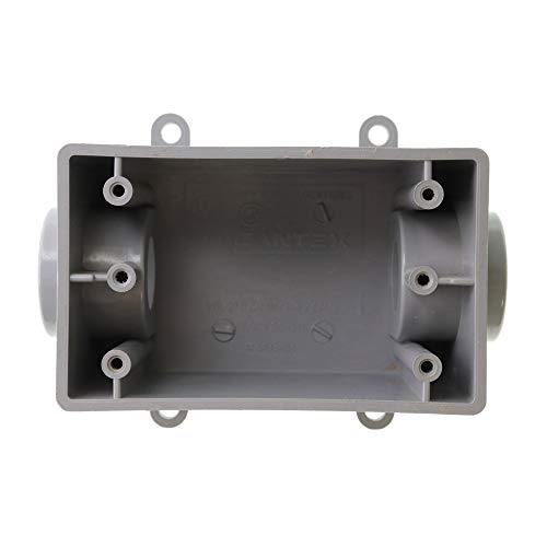 Cantex 5133464 PVC Electrical Box, 1-Gang, 2-Inlet, FSC, 3/4-Inch Hub, 2-3/8-Inch