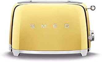 Smeg TSF01GOUK 2 Slice Toaster, Extra Wide Slots, 3 Pre-Set Options, 950W, Gold