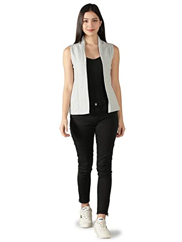 Image of NIMBLE Women's Open Front Sleeveless Cotton Short Shrugs | Modern Fashionable Cardigan for Casual & Formal Wear | Comfortable & Stylish Outerwear For Party