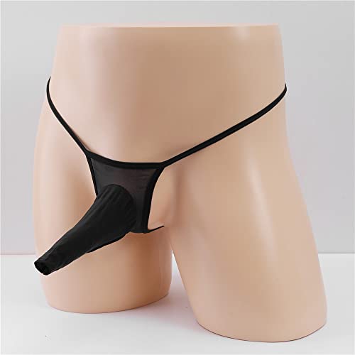 Mens Sexy Ice Silk Underwear Ultra-Thin Sexy Hollow Briefs Low Rise Thong G-String Elephant Nose Sissy Panties4