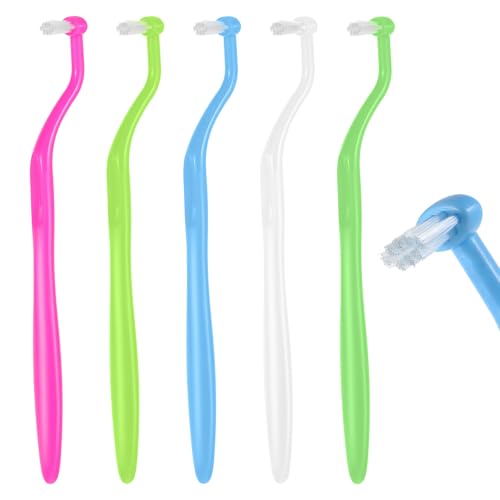 5 Stück Einbüschelbürste,Tuft Zahnbürste für Kieferorthopädische Zahnspangen,Weich Zahnspangen Zahnbürste,Getuftet Bürste Tiefenreinigung Handzahnbürsten für Mundpflege
