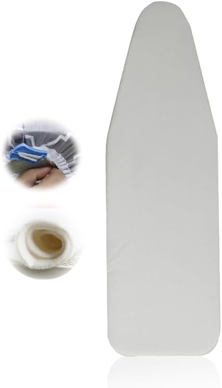 Anti-Scald Silver Ironing Board Cover and Pad Cotton Ironing Board Replacement Pad Suitable for Standard Size Iron Board Cover Drawstring Tightening(39x13in/100x34cm)